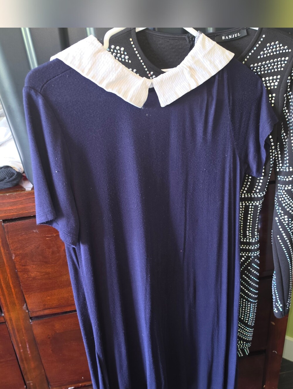 Dynamite Black Ribbed Button-Front Maxi Dress - Picture 6 of 9